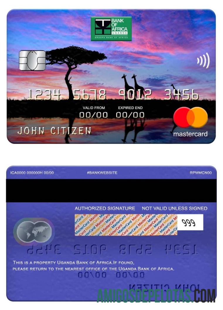 Mastercard do Banco da África de Uganda baixar para verificação